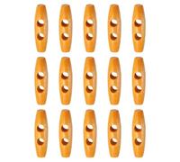 sourcing map 15 botones de palanca de madera de 40 mm con doble agujero de madera de cuerno de olivo, botones de costura para abrigos, suéteres, ropa, manualidades, color beige