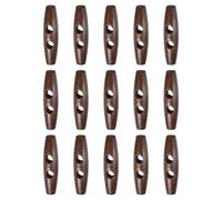 sourcing map 15 botones de palanca de madera de 55 mm con doble agujero de madera de cuerno de olivo, botones de costura para abrigos, suéteres, ropa, manualidades, color marrón