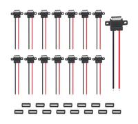 sourcing map 15 conectores de chasis hembra tipo C, 2 pines, impermeable, cable desnudo, enchufe de montaje en panel con anillo de goma para instalación de puerto de carga USB-C (terminal horizontal)