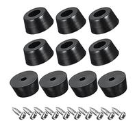 sourcing map 15 mm de ancho x 8 mm de alto, pies de goma redondos, tornillos y arandela de acero inoxidable para muebles, electrónica, antideslizante, 100 piezas