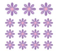 sourcing map 15 parches termoadhesivos con diseño de margaritas, 4,5 cm, bonitos parches bordados para reparar ropa, mochila, decoración de zapatos, color morado