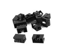 sourcing map 15 Piezas DC3-6P 2 x 3 Pines 2,54 mm Conector Recto para Grifo Pin IDC para Placas de Paso