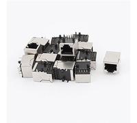 sourcing map 15 Piezas Protegido RJ45 8P8C Plástico Network Modular Conector para Circuito Impreso