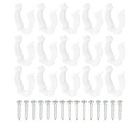 sourcing map 15 Piezas Soportes para Tubo Fluorescente T8, U Clips para Bombilla Tubo Luz LED, Soporte Abrazadera Plástico de Montaje con Tornillos, Blanco