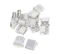 sourcing map 15 Piezas USB 2.0 A Hembra Jack Hembra PCB Soldador Conector para Computor