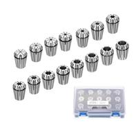 sourcing map 15 pinzas de resorte ER25 de 2 mm a 16 mm 65 Mn de acero de resorte de precisión para grabado CNC, herramienta de torno de fresado