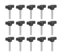 sourcing map 15 pomos de tornillo de sujeción, M6 x 30 mm, acero al carbono métrico, mango de tornillos de pulgar en forma de T para quitar rápidamente la perilla de ajuste manual