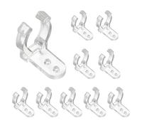 sourcing map 15 soportes de clips T4 U para bombillas LED, tubo fluorescente, accesorios de montaje de repuesto con tornillo de 0.12 pulgadas de grosor para soporte de lámpara, transparente