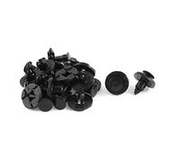 sourcing map 15 Uds Tapón Tapa del Radiador para Orificio De 8mm Remaches De Plástico Negro Parachoques Clips De Tipo Empuje para Coche Clips De Sujeción para Grapas Puerta