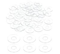 sourcing map 150 arandelas planas de PVC M2, arandelas lisas transparentes de 2 mm de diámetro interior de 5 mm de diámetro exterior de 0,3 mm de grosor, espaciadores planos redondos para tornillos