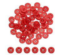 sourcing map 150 botones de costura (15/32 pulgadas) de resina de 11,5 mm, redondos, 4 agujeros, botón decorativo con parte trasera plana para manualidades, suéter, camisas, cárdigan, abrigos