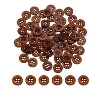 sourcing map 150 botones de costura (15/32 pulgadas) de resina de 11,5 mm, redondos, 4 agujeros, botón decorativo de parte trasera plana para manualidades, suéter, camisas, cárdigan, abrigos