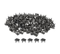 sourcing map 150 Piezas de Remaches Piramidales Cuadrados para Ropa, Tachuelas de Cuatro Puntas de 5mm, Puntas de Clavo de Cobre Estilo Punk para Bolsos, Zapatos (Negro Metálico)