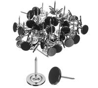 sourcing map 150 tachuelas de tapicería, 11 mm x 17 mm, cabeza plana, tachuelas decorativas para muebles, sofá, cabecera, color negro