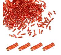 sourcing map 1500 cuentas de cristal con forma de corneta, tubo de 6 x 2 mm, cuentas espaciadoras de cristal sueltas para proyectos de manualidades, aretes, collares, pulseras, joyería, color rojo