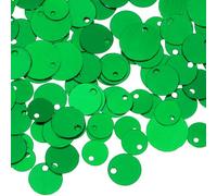 sourcing map 1500 lentejuelas redondas planas, 6/8/10 mm, lentejuelas sueltas para costura y manualidades con un solo agujero lateral para bordado, ropa, joyería, tono plateado verde