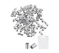 sourcing map 150uds Cuentas Engarzadas en Tubo, 2x2mm Latón Tubo Crimpado Extremo Espaciador Cuentas Diminutos Tapones para Pulsera Joyería Fabricación Bricolaje, Plateado Tono
