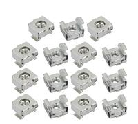 sourcing map 15Pcs M4 Tuerca De Jaula De Acero Al Carbono Galvanizado Tono Plata para Armario para Servidor