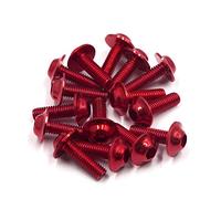 sourcing map 15uds Moto Carenado Matrícula Hex Tornillos Aluminio Rojo M6 x 20mm