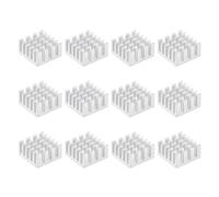 sourcing map 15x15x8mm Tono Plata Térmico Autoadhesivo Aluminio Termorretráctil Electrónico Radiadores 12 uds