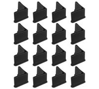 sourcing map 16 almohadillas para patas en forma de L, 35 x 35 mm, protectores de patas de muebles en forma de L, tapas de hierro angulares de PVC, color negro