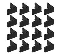 sourcing map 16 almohadillas para patas en forma de L, 40 x 40 mm, protectores de patas de muebles en forma de L, tapas de hierro angulares de PVC, color negro