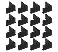 sourcing map 16 almohadillas para patas en forma de L, 50 x 50 mm, protectores de patas de muebles en forma de L, tapas de hierro angulares de PVC, color negro