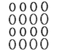 sourcing map 16 anillos de acero inoxidable, 4 mm, lisos, tamaño 6/7/8/9/10/11/12/13, curvas de boda cepilladas mate para hombres y mujeres, color negro