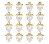 sourcing map 16 dijes de fresa de 31 x 23 mm, acrílicos, diseño de fresa en 3D, decoración para hacer joyas, aretes, collares, pulseras, manualidades, color blanco transparente