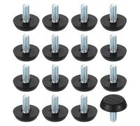 sourcing map 16 niveladores de patas de muebles de rosca de 1/4 pulgadas, patas de mesa de nivelación ajustables de 23 x 15 mm, nivelación de deslizamiento de muebles para patas de silla, taburete