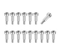 sourcing map 16 pernos de hombro de acero inoxidable 304 de 4 mm de diámetro de hombro de 6 mm de longitud del hombro M3 x 0,5 rosca hexagonal para industrias de maquinaria de moldeo por inyección