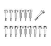 sourcing map 16 pernos de hombro de acero inoxidable 304 de 4 mm de diámetro de hombro de 8 mm de longitud del hombro M3 x 0,5 rosca hexagonal para industrias de maquinaria de moldeo por inyección