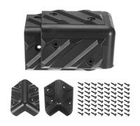 sourcing map 16 protectores de esquinas de gabinete de altavoces de 48 x 48 x 80 mm, de plástico, apilables, con 64 tornillos de instalación para escenario, DJ, audio y sonido