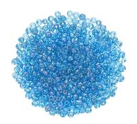 sourcing map 1600 cuentas de cristal de 3 mm, 8/0 sueltas con agujero, espaciador de manualidades a granel para bricolaje hecho a mano, azul AB