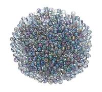 sourcing map 1600 cuentas de cristal de 3 mm, 8/0 sueltas con agujero, espaciador de manualidades a granel para bricolaje hecho a mano, color gris AB