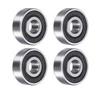 sourcing map 1614-2RS - Rodamientos de bolas de ranura profunda, 4 rodamientos sellados de goma doble de 9 mm x 29 mm x 10 mm Hign de acero al carbono cromado Z2