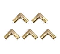 sourcing map 16mm Manguera Púa Codo 90 Grados Latón Adaptador Para Aire Agua Aceite 5uds