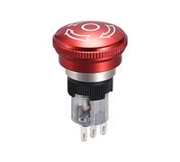 sourcing map 16mm Montaje Enclavamiento Emergencia Parada AC250V 5A 1NO 1NC