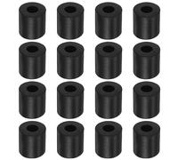 sourcing map 16uds Goma Espaciador 0.8" OD 0.24" ID 0.4" Grosor Neopreno Redondo Anti Vibración Aislamiento Almohadillas Aislador Goma Arandelas Bujes para Casa Coches Barco Negro