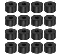 sourcing map 16uds Goma Espaciador 1.2" OD 0.4" ID 0.6" Grosor Neopreno Redondo Anti Vibración Aislamiento Almohadillas Aislador Goma Arandelas Bujes para Casa Coches Barco Negro
