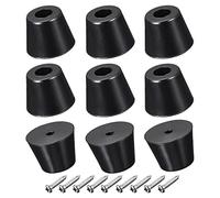 sourcing map 17mm Ancho X 13mm Alto Redondo Goma Parachoques Pies, Inoxidable Acero Tornillos Y Arandela para Muebles, Electrónica, Antideslizante 9Uds