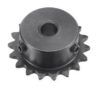 sourcing map 18 Dientes Piñón Tipo B Único Filamento 1/4" Paso, 8mm Calibre Negro Óxido C45 Carbono Acero con 2 Fijación Tornillos para ISO 04C