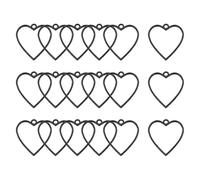 sourcing map 18 piezas de bisel abierto, biseles de resina de corazón, biseles de espalda abierta, marco hueco de metal para manualidades, aretes, joyería, color negro