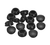 sourcing map 18 tapones de silicona, tapones redondos de goma para agujeros de 14 a 15 mm, tapones de agujero impermeables para tubo de metal, insertos de tapas de extremo de muebles, color negro