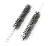 sourcing map 18cm de largo 25mm Diámetro espiral trenzado alambre de acero inoxidable tubo limpio cepillo 2 piezas