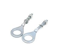 sourcing map 18mm Agujero Metal Plateado Ajustador Tensor de Cadena Eje de Moto