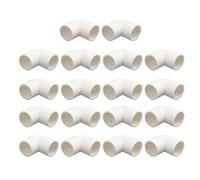 sourcing map 18pzas 20mm Diámetro Interior de 90 Grados 2-Vía Codo de Tubería de PVC Conectores Accesorios