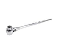 sourcing map 19 x 24mm Hexágono Andamio Podger Trinquete Llave Trinquete Toma Llave Herramienta (Plateado Tono)