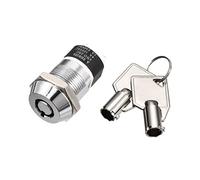 sourcing map 19mm 2 Posiciones Llave Bloqueo Empuje Botón Interruptor con 2 Llaves 2NO 2NC S1902 1uds