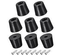 sourcing map 19mm Ancho X 17mm Alto Redondo Goma Parachoques Pies, Inoxidable Acero Tornillos Y Arandela para Muebles, Electrónica, Antideslizante 8Uds